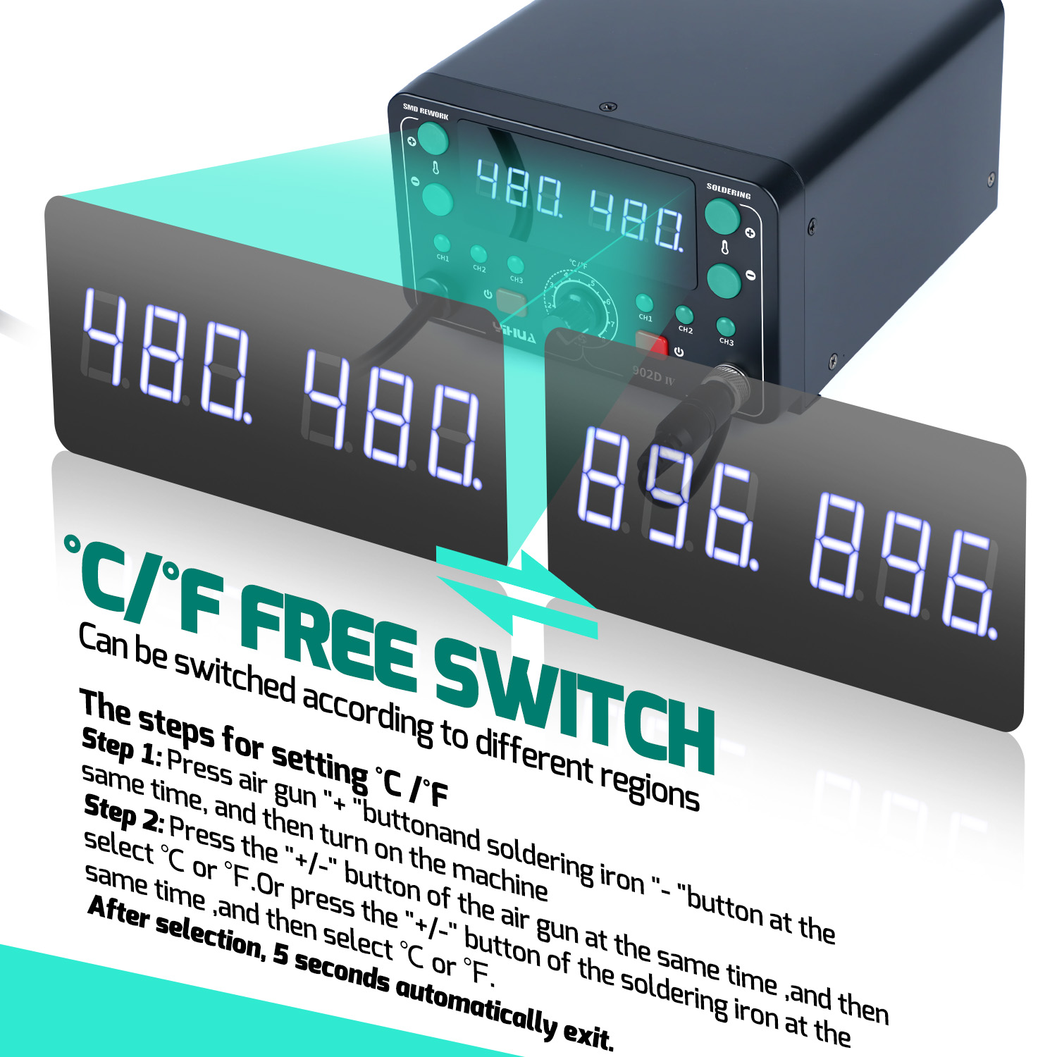 775W Quick Heating T12 Tin Sol - Hot Air Rework Station T12 评论和价格