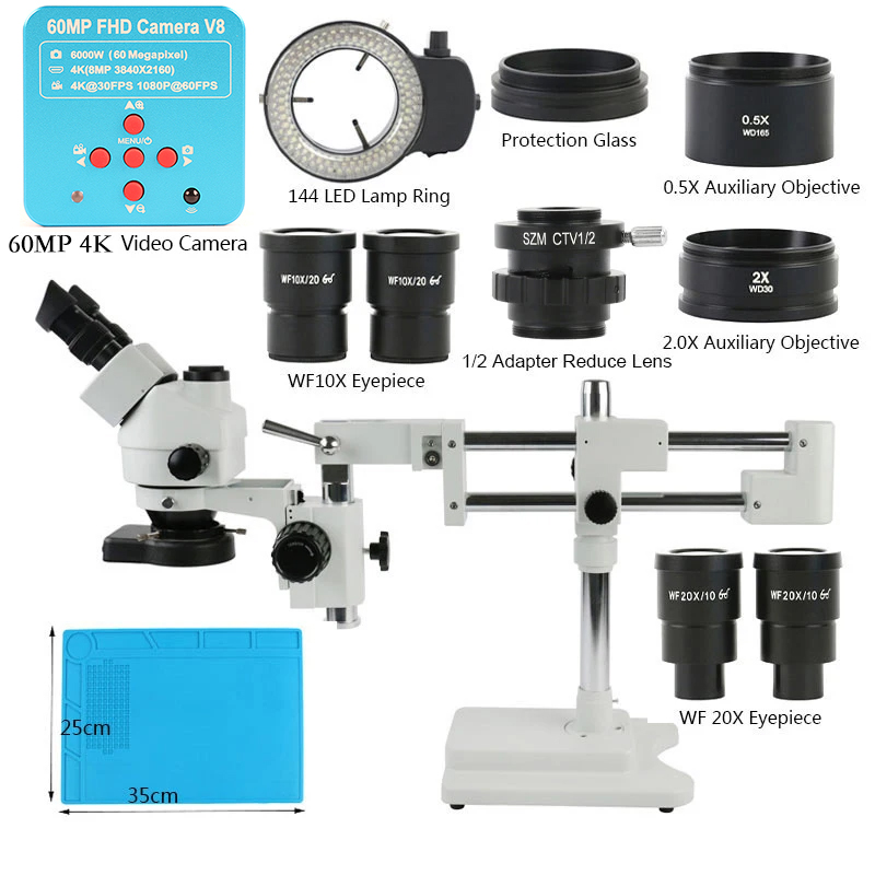 3.5X 90X 180X Simul-Focus Doub - Stereo Trinocular Microscope Pcb 评论和价格