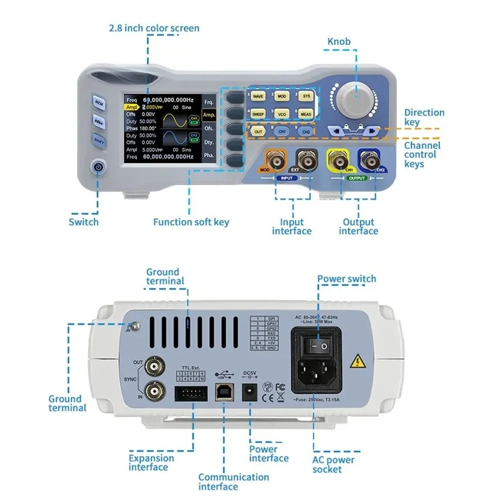 JDS8060 8080 Dual Channel Func - Function Arbitrary Waveform Generator 评论和价格